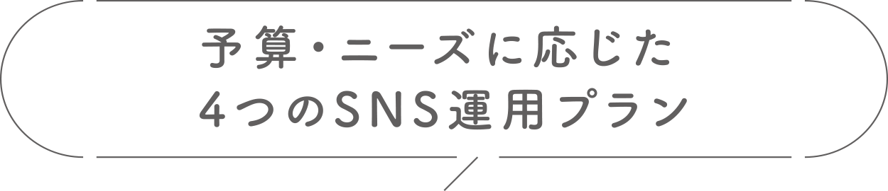 予算・ニーズに応じた4つのSNS運用プラン